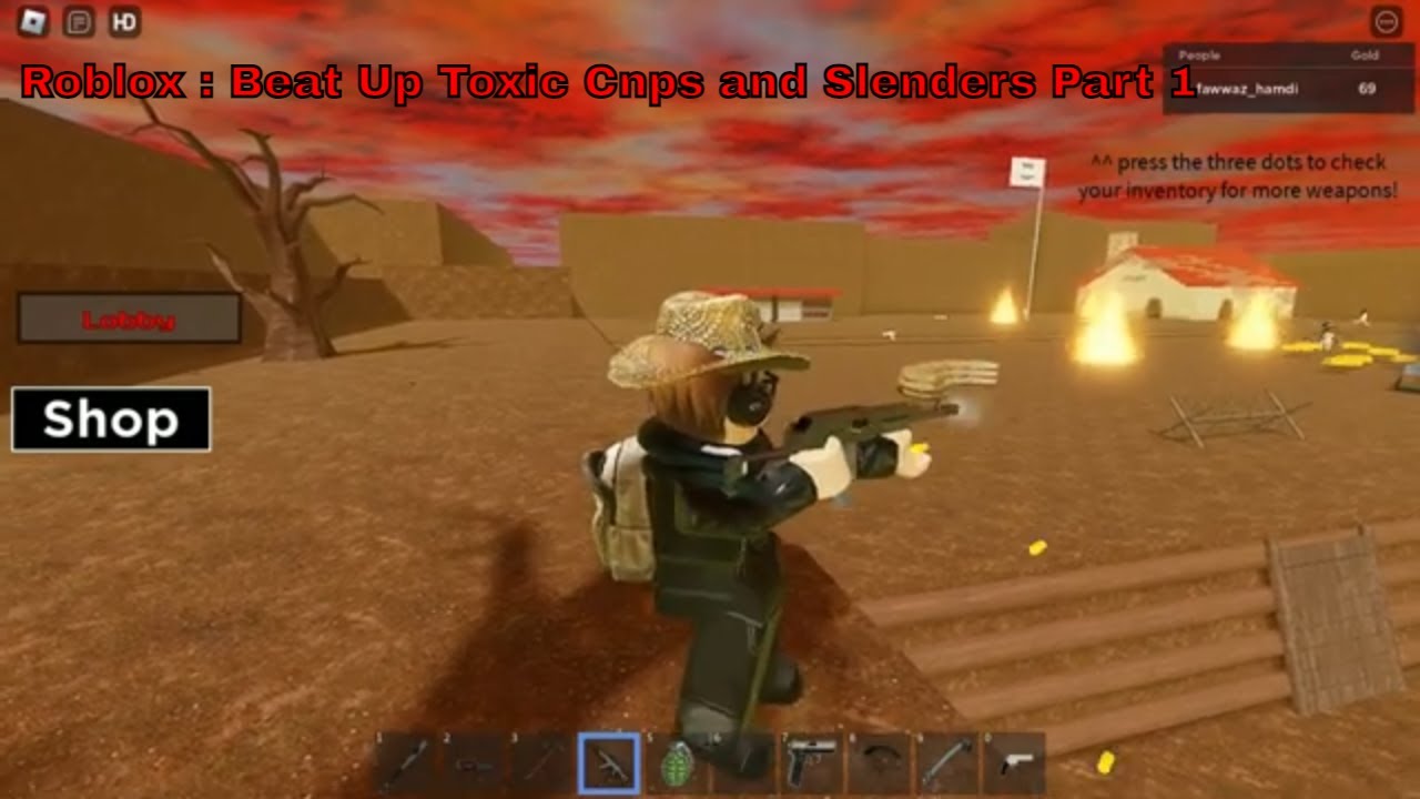 beat up toxic cnps & slenders! (lots of weapons) - Roblox