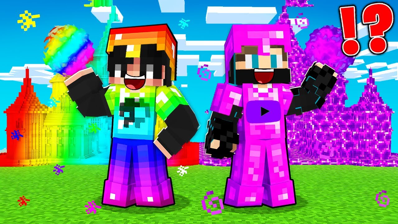 ماين كرافت حـرب قلاع الحظ ولكن القلعة الملونة ضد قلعة الايرور !!؟