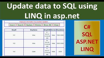 Update data to SQL using LINQ in asp.net crud part 4