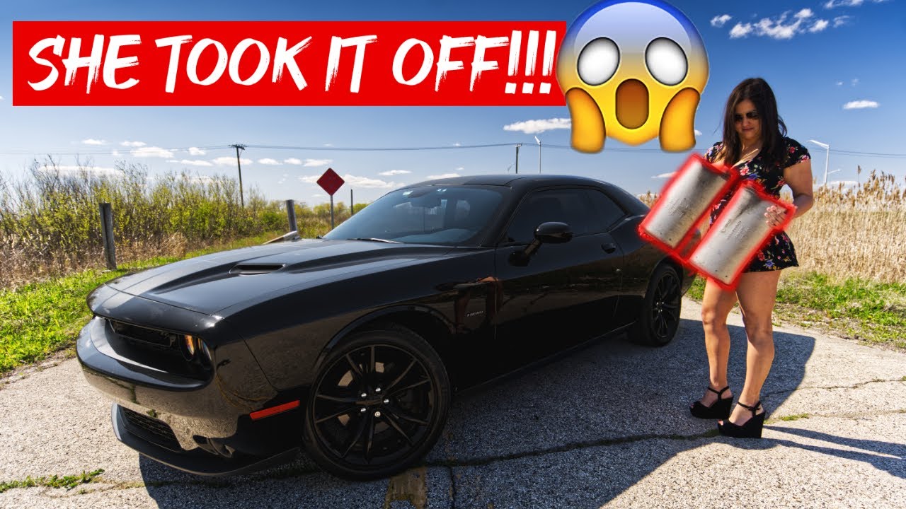Does She Regret her First Mod!? *CHALLENGER R/T 5.7 HEMI MID MUFFLER DELETE*