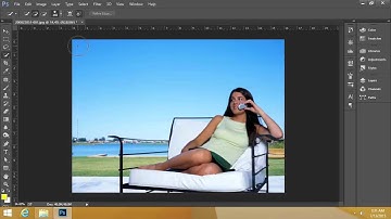 Adobe Photoshop CC - replace Background - Quick Selection Tool - refine edge tool