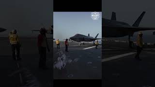 F-35B Lightning II Lands at USS Tripoli! US Stealth Fighter Jet in Action 🇺🇸✈️ #youtubeshorts