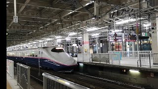 【東北新幹線】夜の仙台駅にやまびこ157号到着