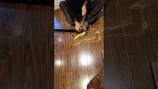 laminate floor installation high gloss dark colour