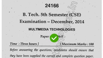 2014 Mdu BTech BE CSE 5th Sem Multimedia Technology Question Paper