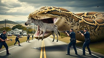 "Heroic Rescue Team Fights a Giant Python to Save an Innocent Zebra."