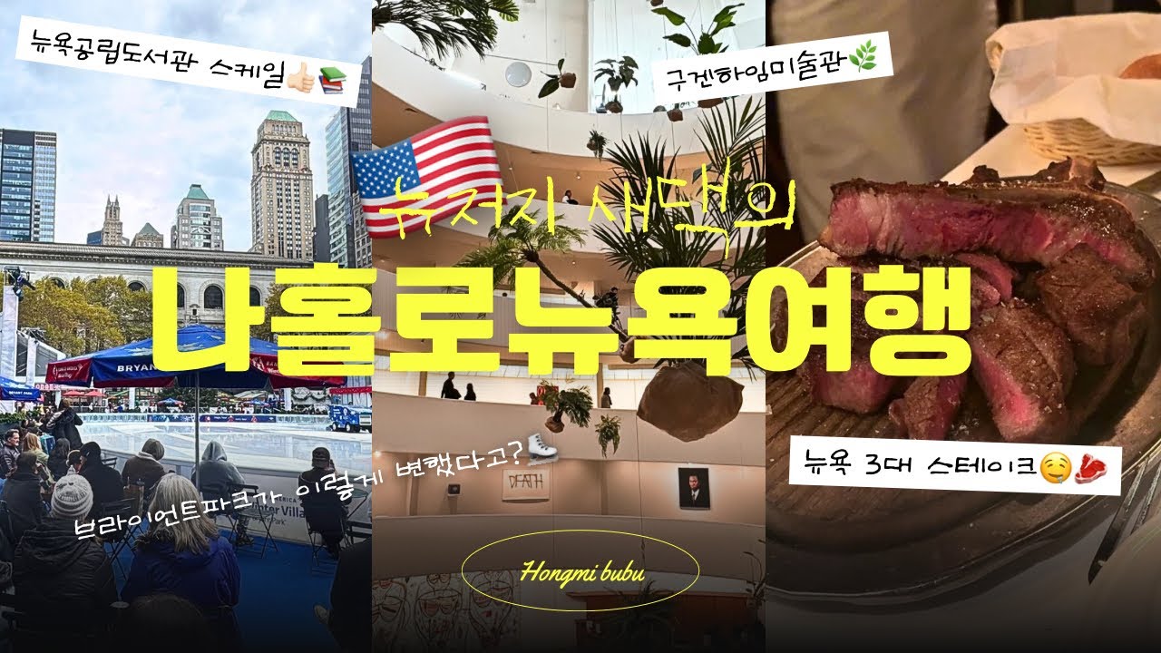 뉴저지 새댁의 나홀로 11월 뉴욕여행🇺🇸 | 미술관 할인 꿀팁✨| 뉴욕 3대 스테이크집 방문🥩