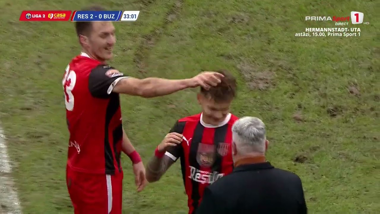 REZUMAT Liga 2  CSM Reșița - Metalul Buzău 2-0. Victorie cu om în minus pentru reşiţeni