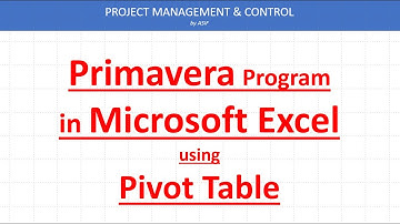 Copy Primavera Program in to Excel /Pivot Table in Project Planning & Control