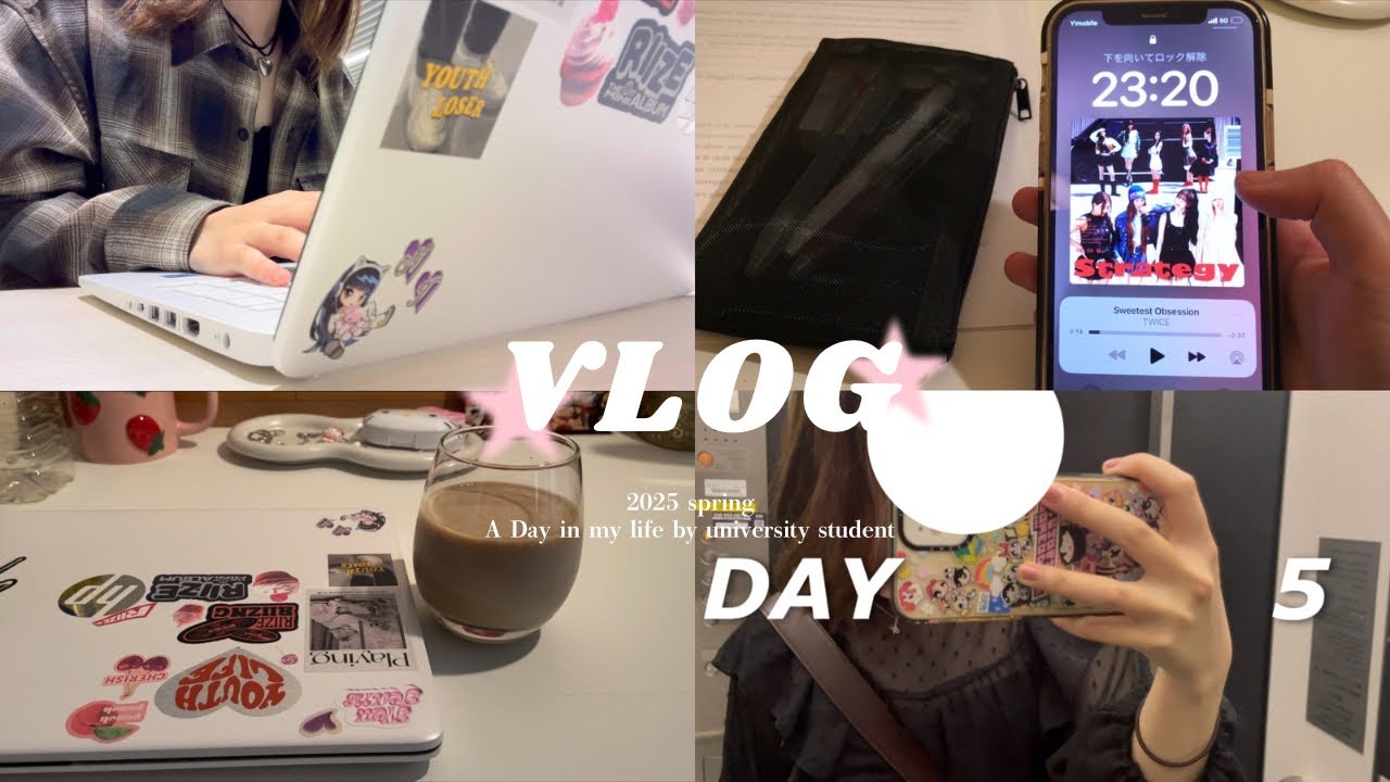 【Vlog】就活,課題,週４バイトに大忙しの大学三回生.韓国オンニに憧れる女子大生の日常ブイログ★友達とお洒落居酒屋🤍好きな物買った日、My Playlist💞: 課題と就活を両立させたい