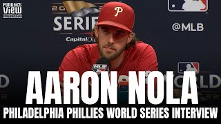 Aaron Nola Revisits World Series Struggles vs. Houston Astros & Reacts to JT Realmuto Gold Glove Win