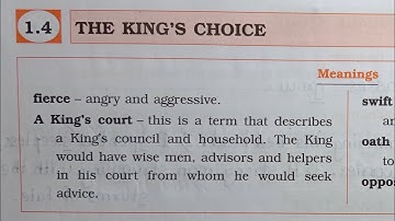 7th STD English Workbook Chp 1.4 The King