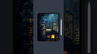 Rainy cityscape drawing in #procreate