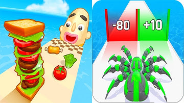 Sandwich Runner VS Anti Spider Run Counter Attack - All Levels Gameplay Android iOS Ep 1