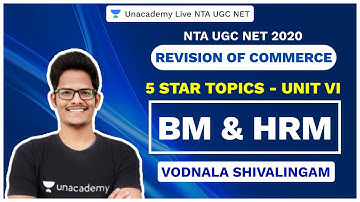UGC NET SEP 2020 | Revision of Commerce 5 Star Topics - Unit VI - BM &HRM | Vodnala |