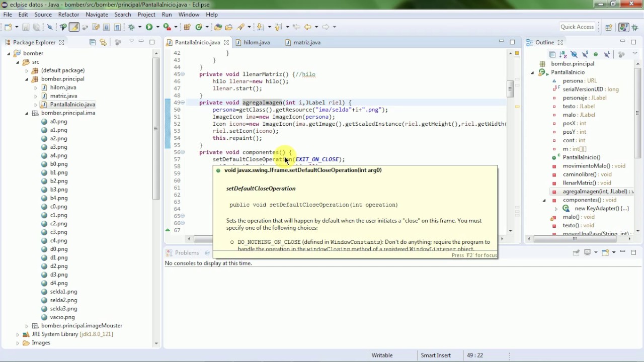 inicio de juego bomberman en java Swig Eclipse - YouTube