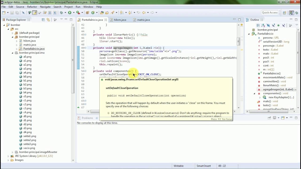 inicio de juego bomberman en java Swig Eclipse - YouTube