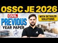 OSSC JE 2026 Civil Previous Year Paper | Detailed Solutions | PYQ Practice 🔥
