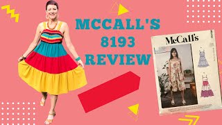 McCall's 8193 Pattern Review!  Sharing Pattern Details and My Experience Making this Dress!