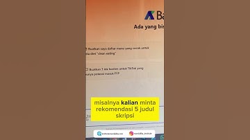 Tips Cari judul skripsi kurang dari 15 detik pakai AI ini