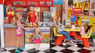 Barbie & Ken Family Evening Routine & Doll Playground Fun