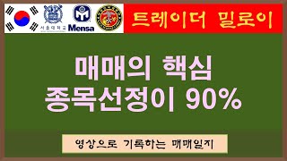 매매의 핵심 : 종목선정이 90%다 / 보락 삼천당제약 국제약품 조일알미늄 메디아나 화일약품 등