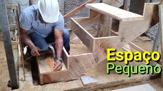 Escada ideal para espaço pequeno fácil de fazer!