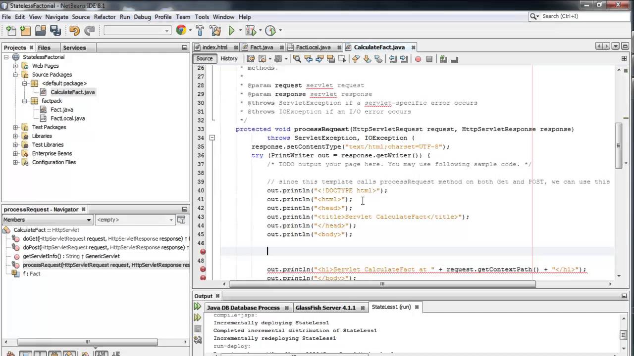 Calculate factorial using Stateless bean - YouTube
