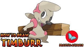 How To Draw Timburr Pokemon | Drawing Animals