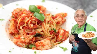 Shrimp Linguine with Tomato Sauce