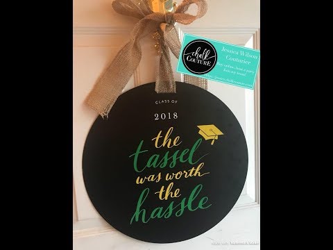 Video: Chalk Couture "Graduate" on 18 Inch Round Chalkboard