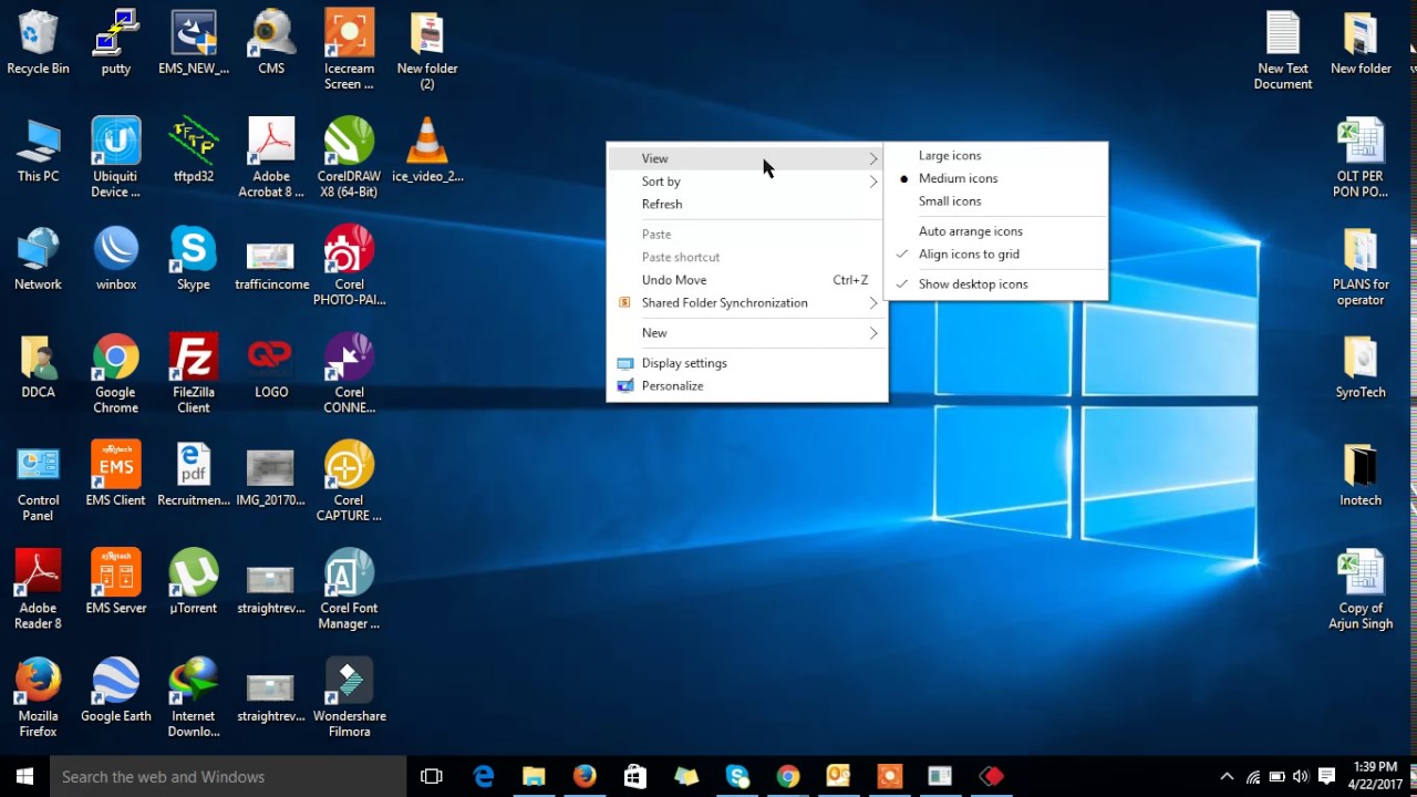 Windows 10: How to Resize, Change(smaller, medium and bigger) Desktop ...