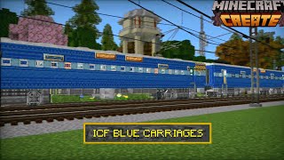 ICF Blue Passenger Coaches | Minecraft Create Train Tutorial 