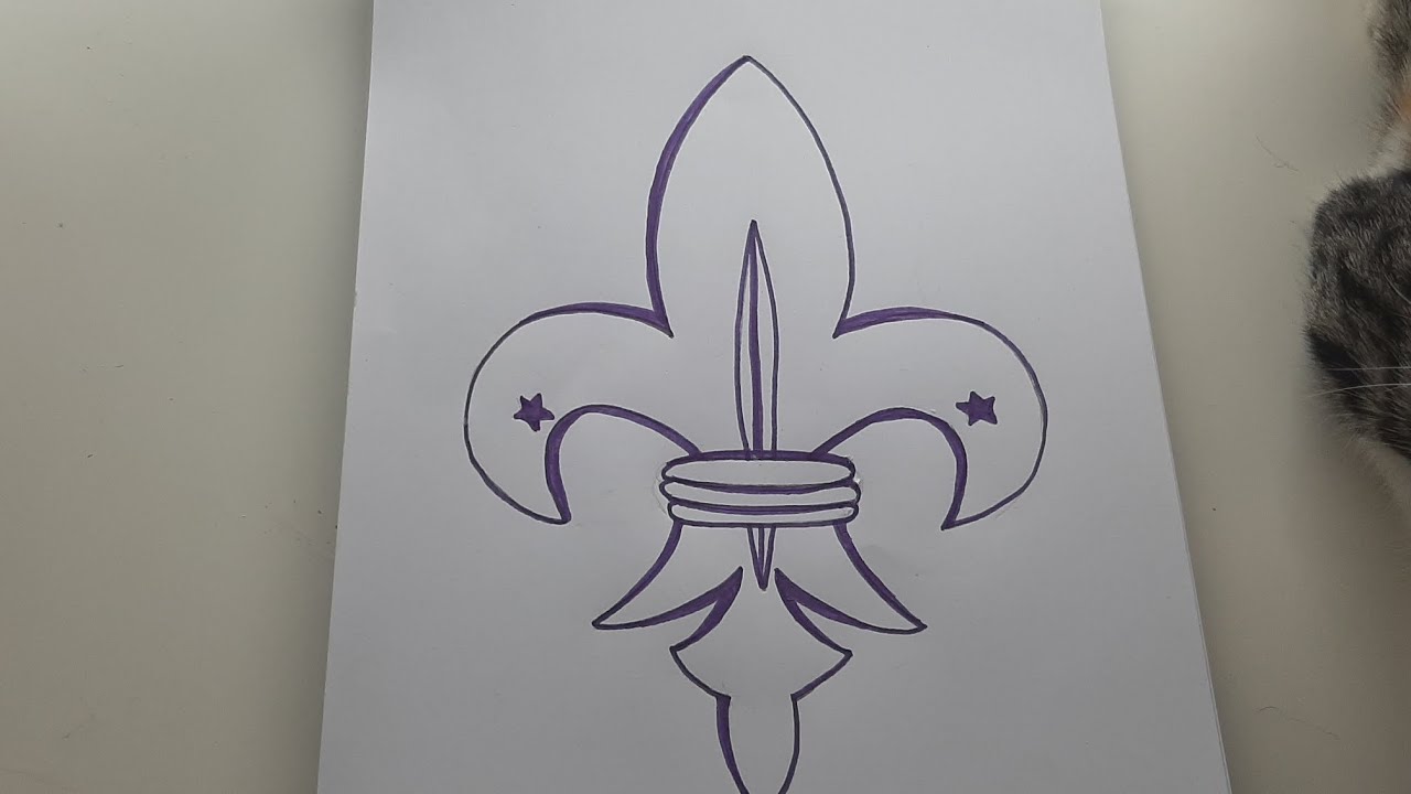 كيفية رسم شعار الكشاف زهرة اللوتس ⚜How to draw the scout symbol the scout  lotus flower - YouTube