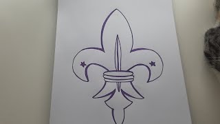 كيفية رسم شعار الكشاف زهرة اللوتس ⚜How to draw the scout symbol the scout lotus flower