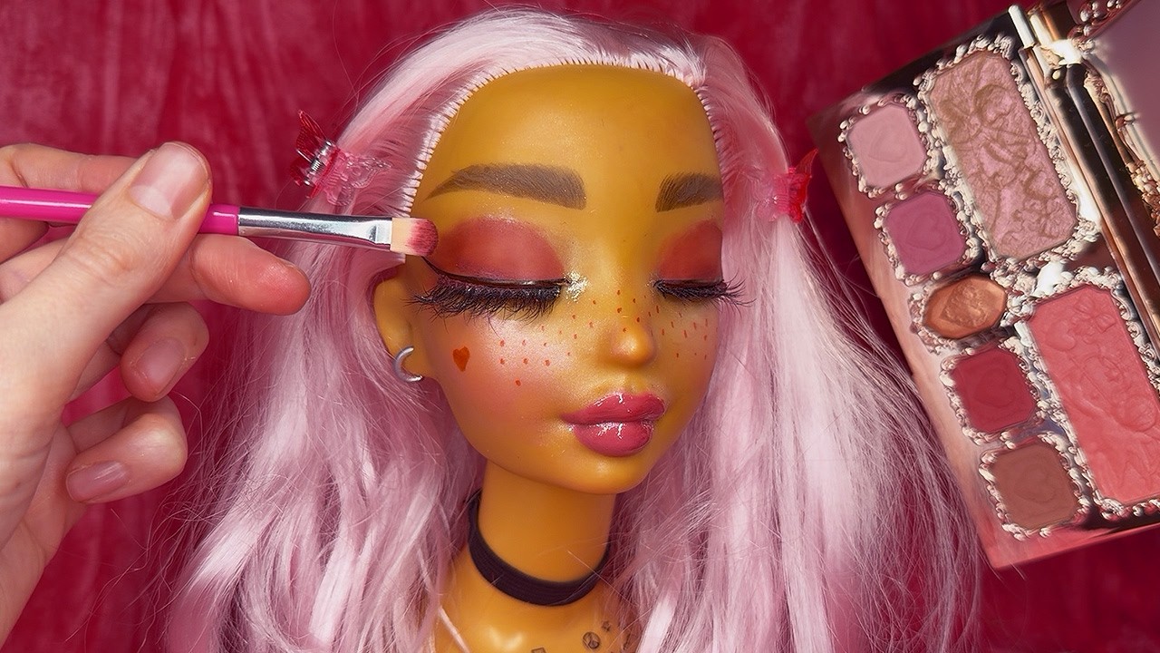 ASMR Makeup on Doll Head (Whispered)