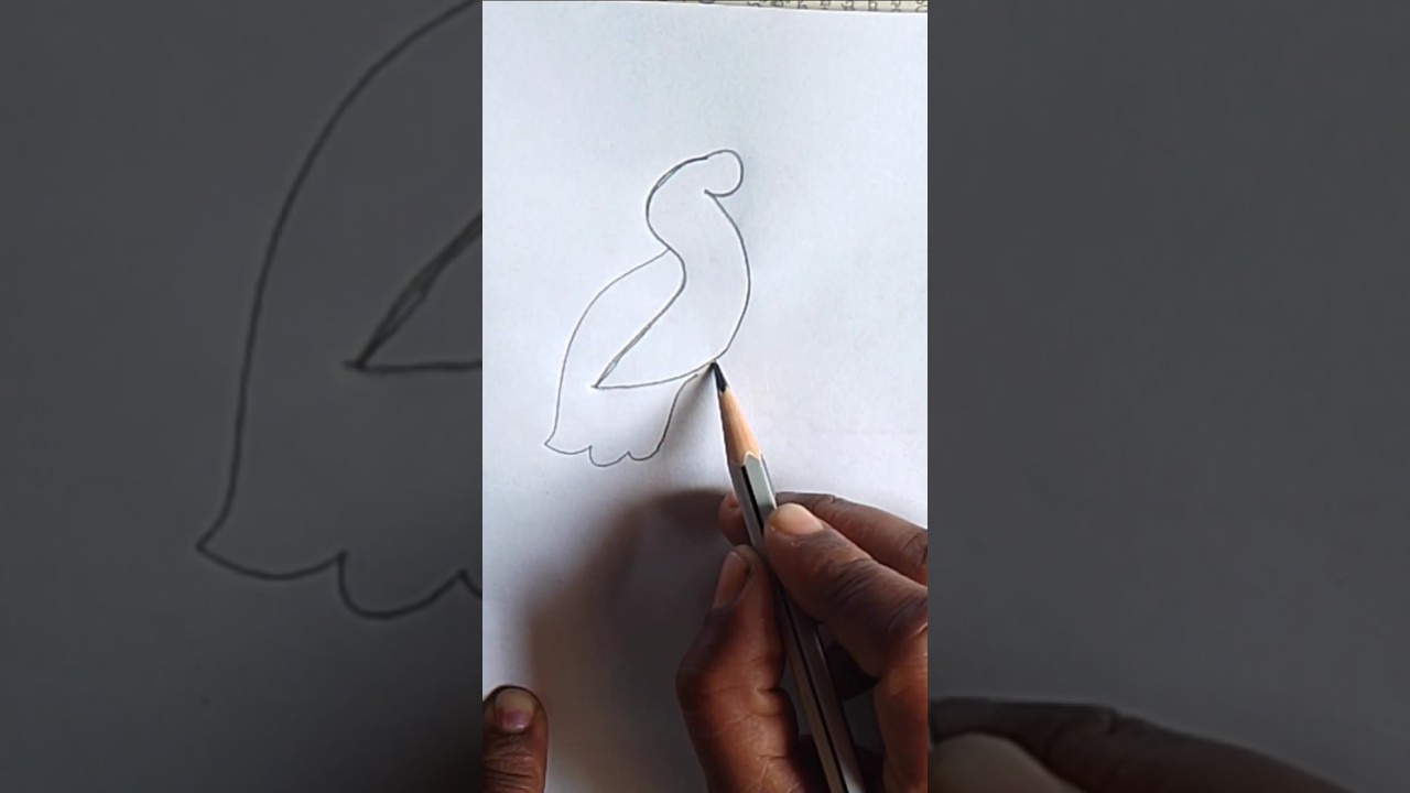 Beautiful Heron drawing from letter S S 