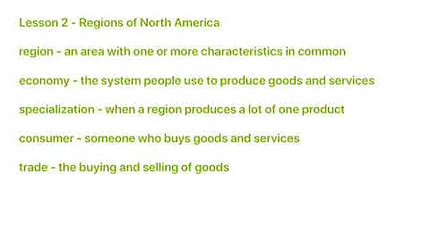 Social Studies - Chapter 1 Lesson 2 Regions of Nor...