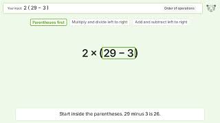 Master Order of Operations: Solve 2(29-3) Step by Step!