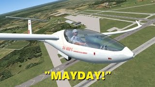 GLIDER Pilot Declares EMERGENCY! (Trolling in Flight Sim X Multiplayer)