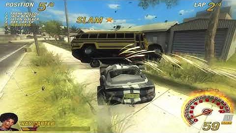 Flatout 2, Challange 1: Destroy 7 Buses with absolute power!! (Silver earned)