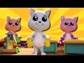 สามลูกแมวน้อย | เด็กบ๊อง | 3D Kids Rhymes | Songs For Kids | Three Little Kittens