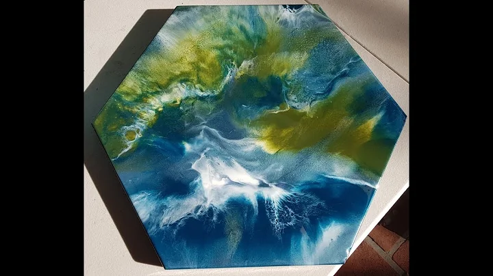 [42] Resin art on hexagon board using ample resin rather than 'just enough'