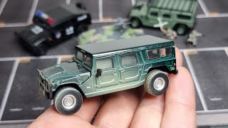 Diecast Hummer Weathered 596 model cars Very good! True 1/64 🤔 Unboxing Review Compare.