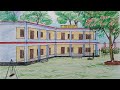 How To Draw School Scenery Step By Step Very Easy How To Draw School Scenery Step By Step Very Easy