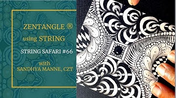 A Zentangle® Mini Project STRING SAFARI #66 a tutorial with BUNZO