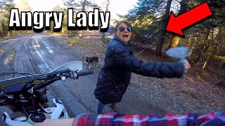 Angry Lady Vs Dirt Bike