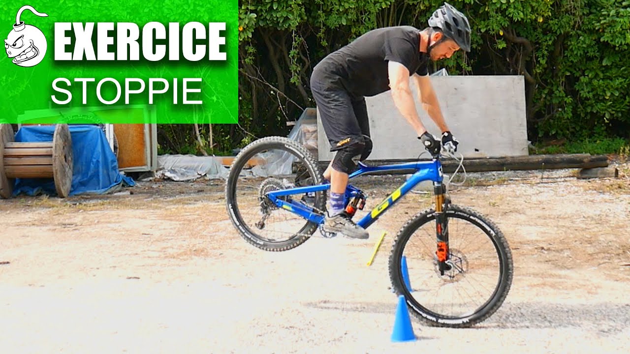 EXERCICE VTT : STOPPIE face et virage | BOMBER SHOW