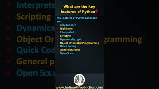 #4 What are the Key Features of Python | Python Interview Questions and Answers | Shorts