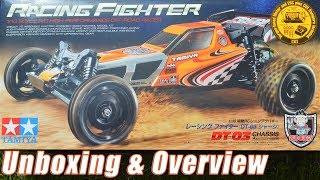 Tamiya DT03 Racing Fighter Unboxing and Overview - Ideal 1st Tamiya!